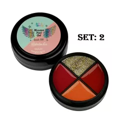 Product image Mousse UV Nail Gel - Gel Polish many different colors, blue, red, black, orange, white and green or gold glimmer glitter set 2