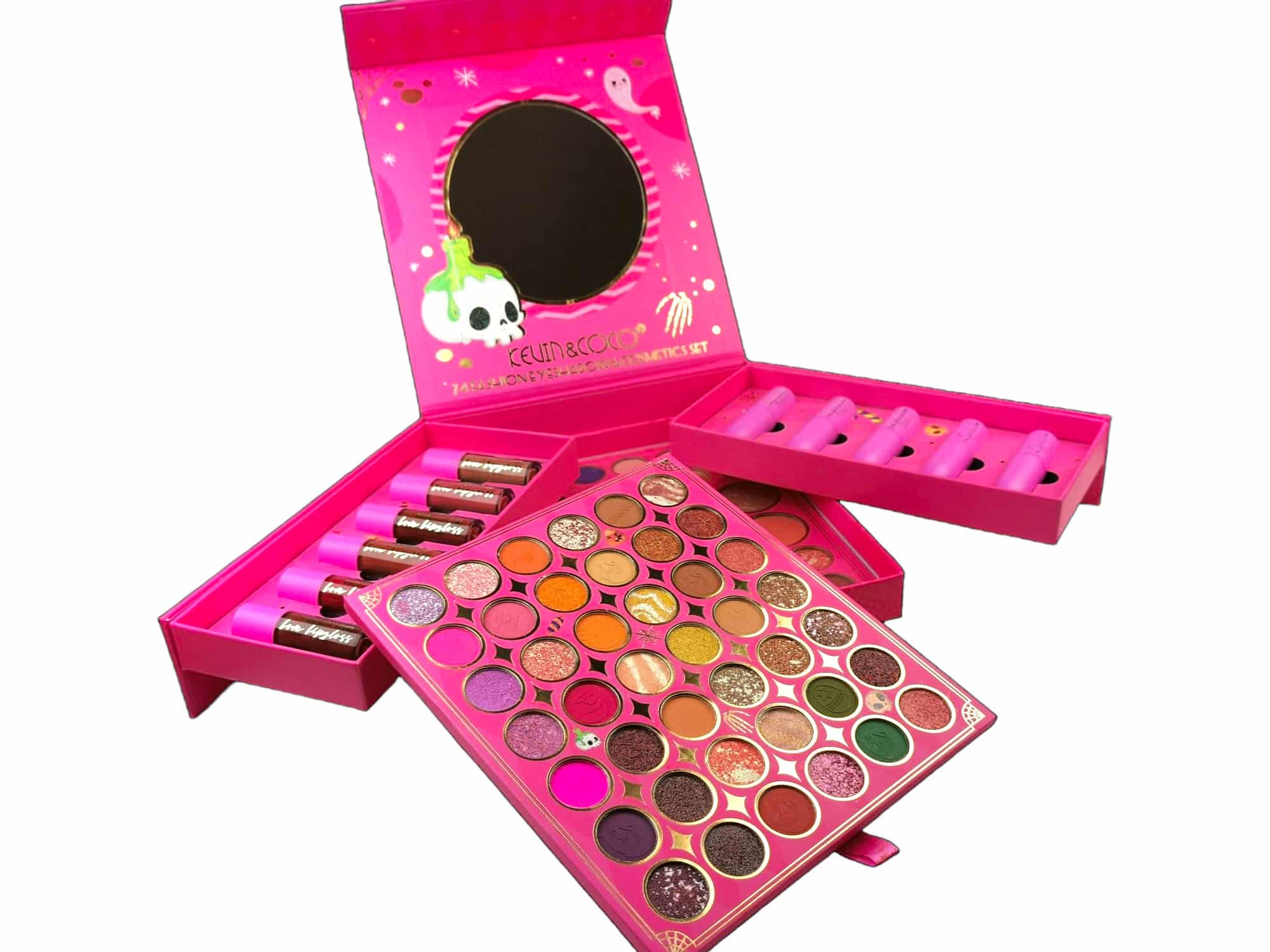 Makeup Set - Eyeshadow, Lipstick and Lip Gloss Explore a spectrum of colors and possibilities with this exclusive Makeup Set, now available for the modern beauty lover. The makeup set includes a rich palette of 74 eyeshadow colors, from neutrals to vibrant shades, perfect for all occasions and moods.